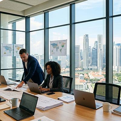 Modern offices with city view